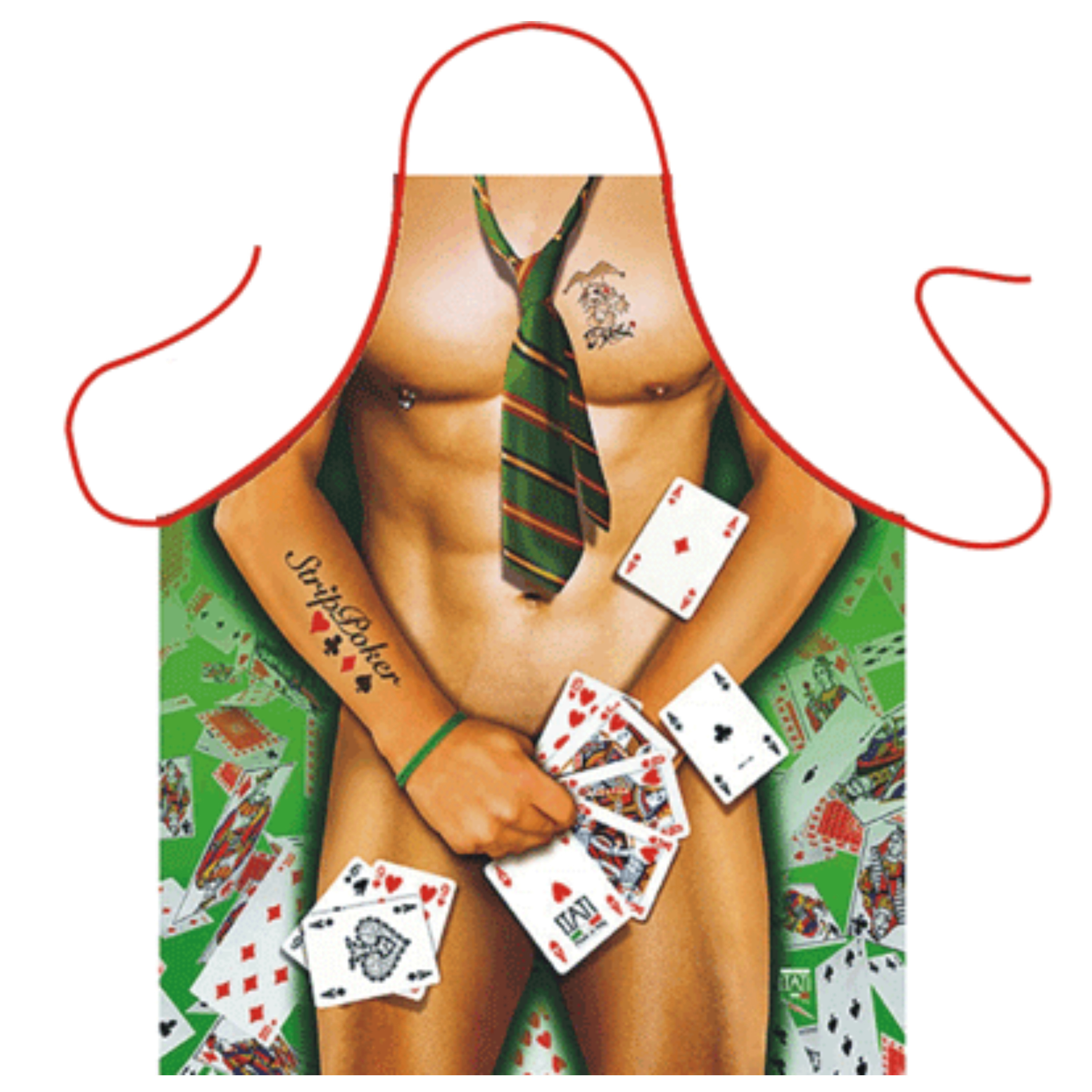 Verkleedkleding schort Strip Poker Man