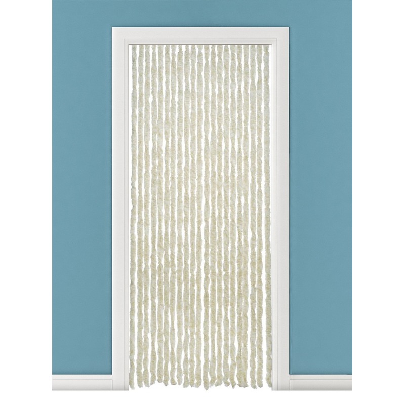 Vliegengordijn/deurgordijn kattenstaart beige/wit 93 x 230 cm