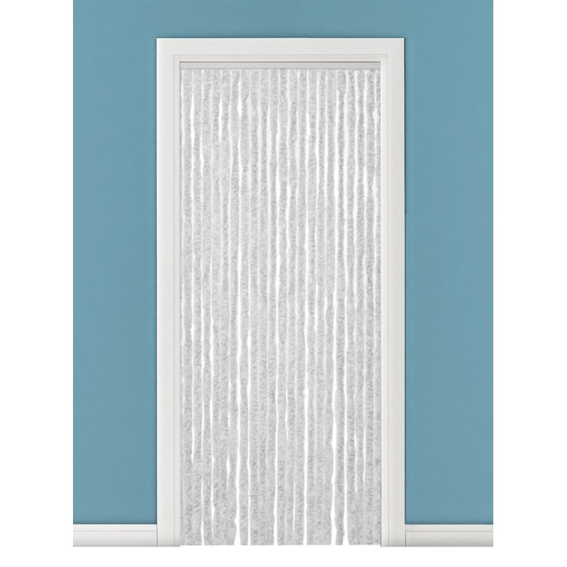 Vliegengordijn/deurgordijn kattenstaart grijs/wit 90 x 220 cm