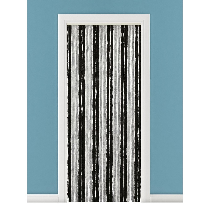 Vliegengordijn/deurgordijn kattenstaart grijs/zwart 90 x 220 cm