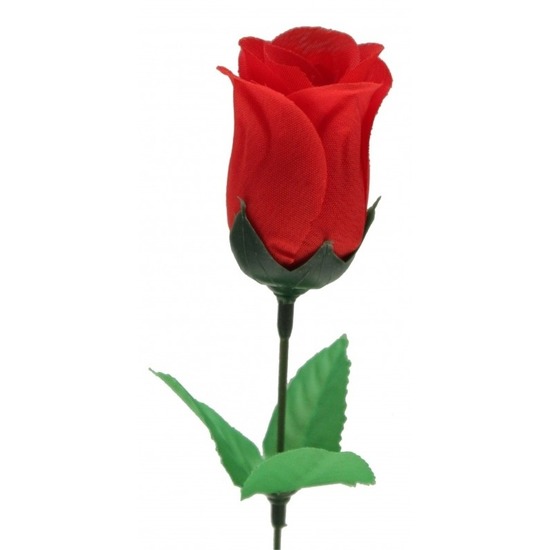 Voordelige rode roos kunstbloem 28 cm