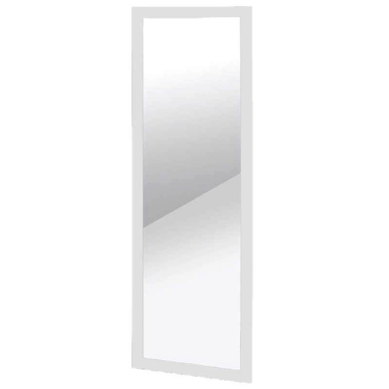 Wandspiegel/passpiegel rechthoekig met houten frame wit 30 x 90 cm