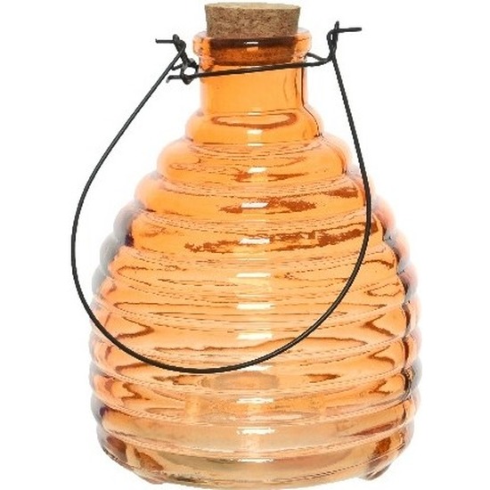 Wespenvanger/wespenval oranje 17 cm van glas