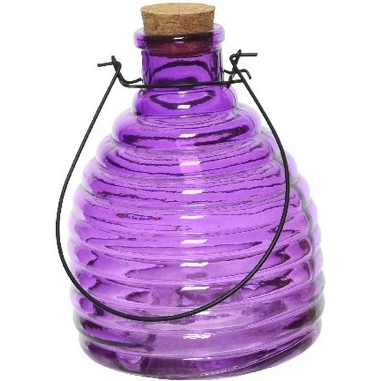 Wespenvanger/wespenval paars 17 cm van glas
