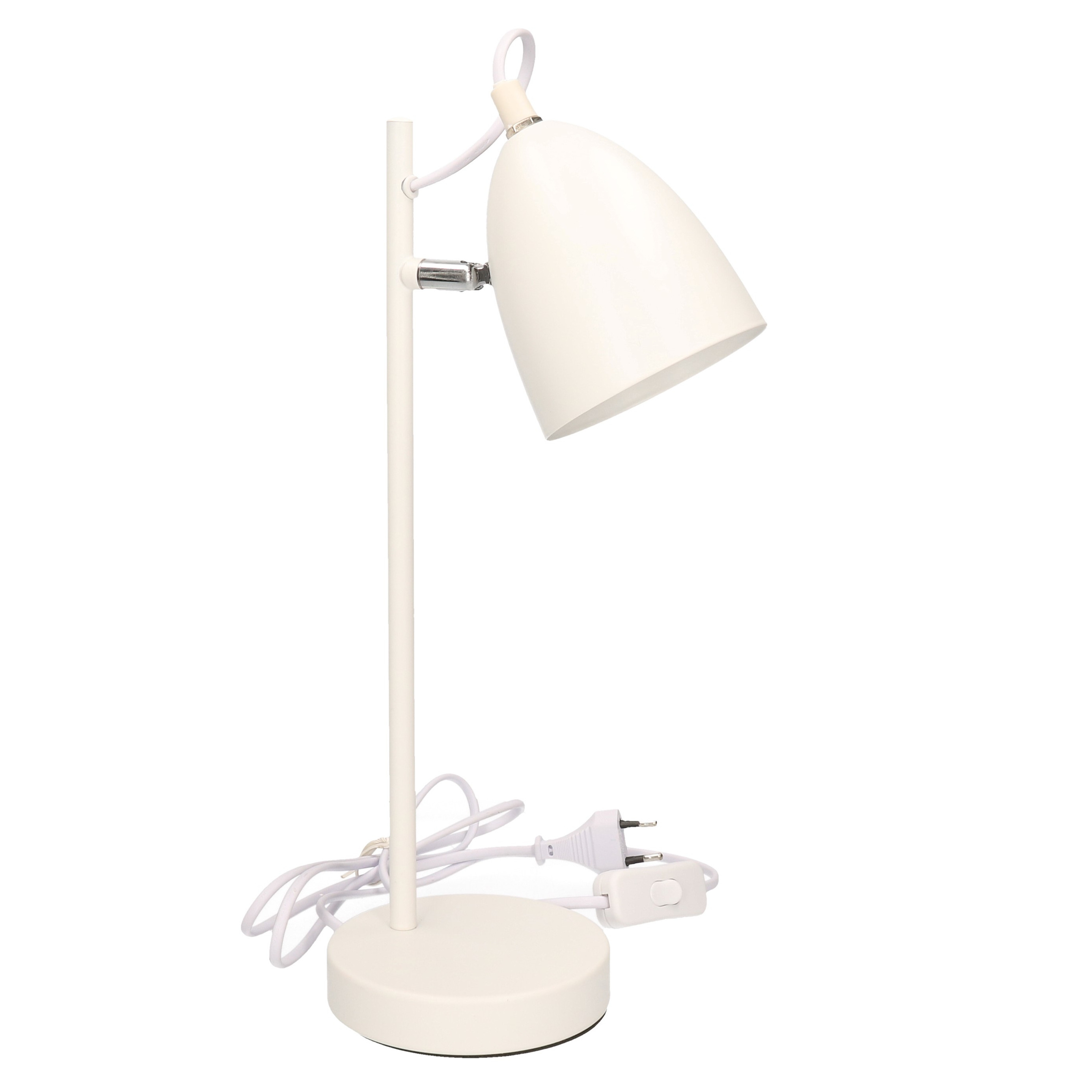 Witte bureaulamp/schemerlamp metaal 37 cm