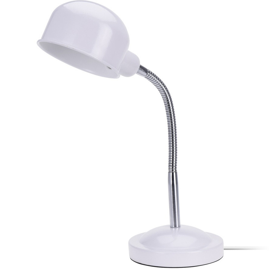Witte bureaulamp van mat metaal 45 cm