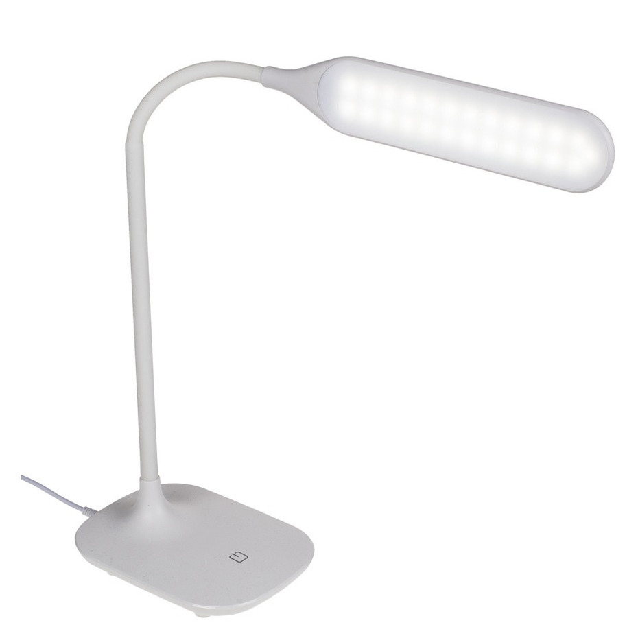 Witte LED tafellamp/bureaulamp met flexibele arm USB 40 cm