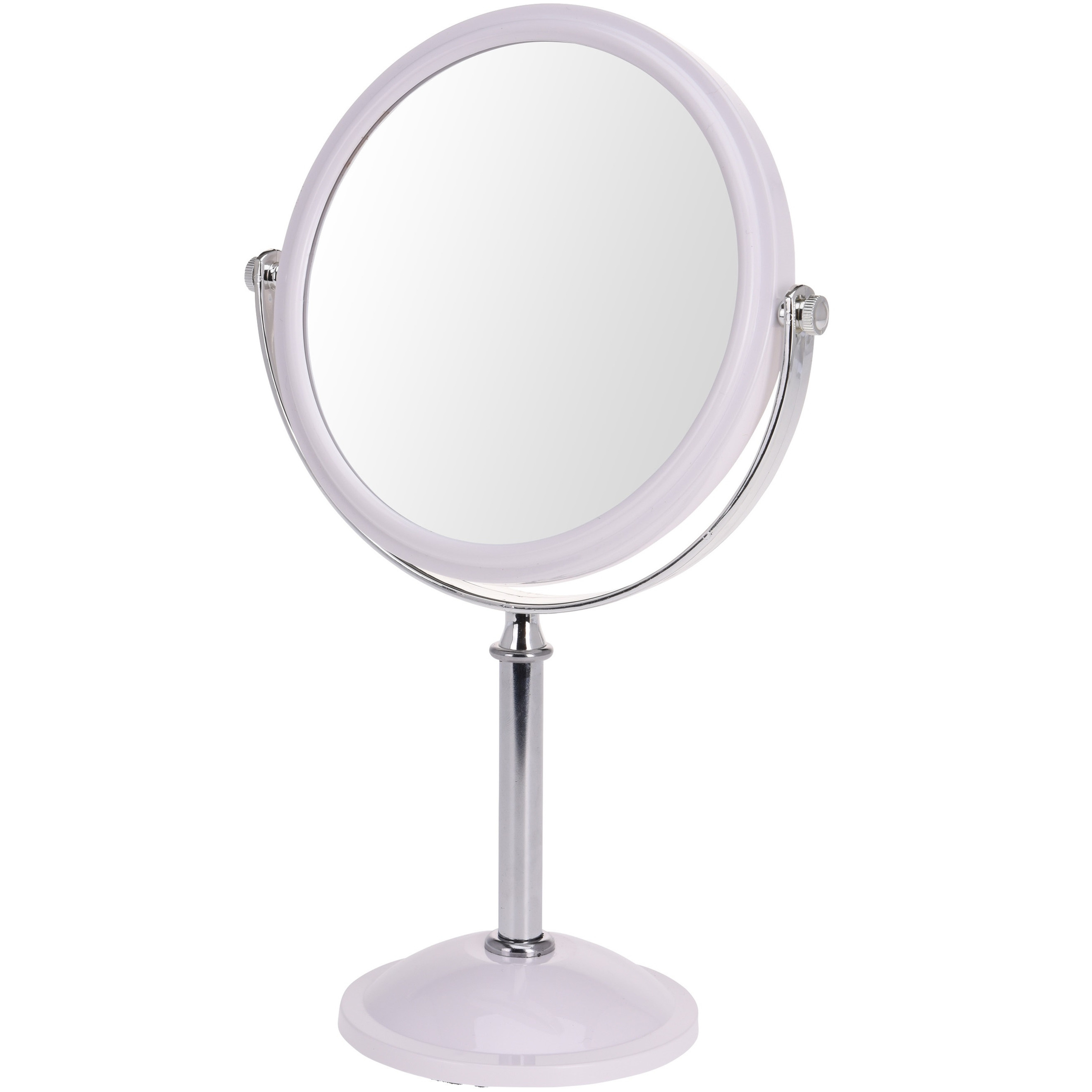 Witte make-up spiegel rond dubbelzijdig 18 x 24 cm