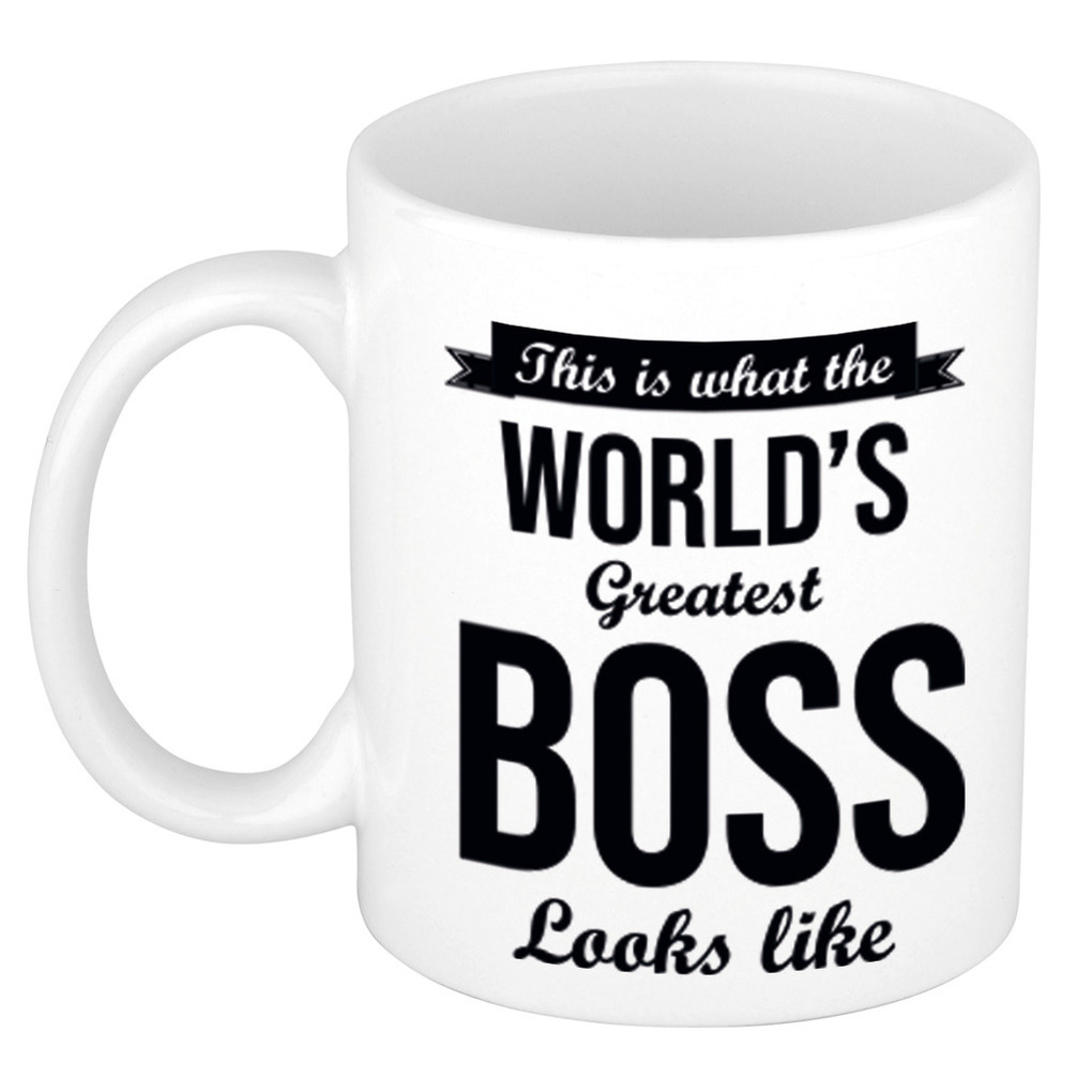 Worlds Greatest Boss cadeau koffiemok / theebeker 300 ml