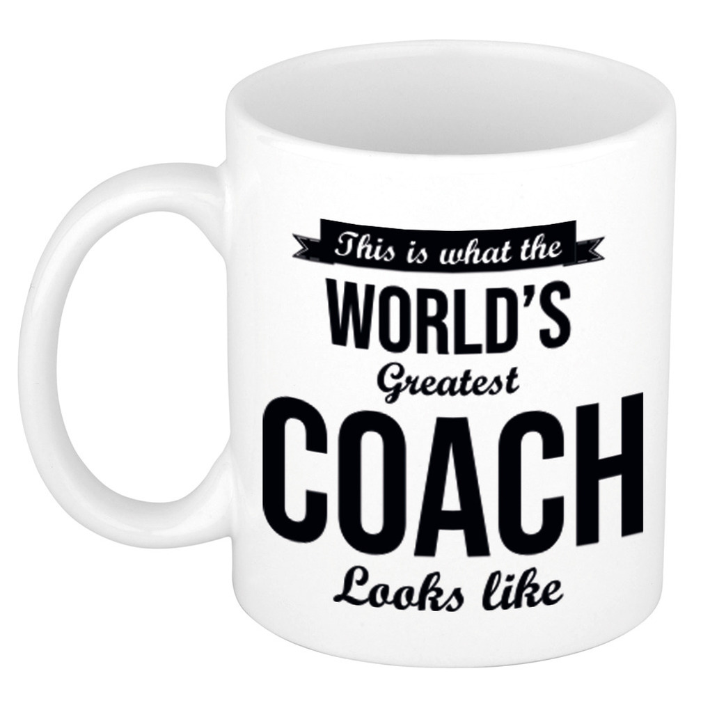 Worlds Greatest Coach cadeau koffiemok / theebeker 300 ml