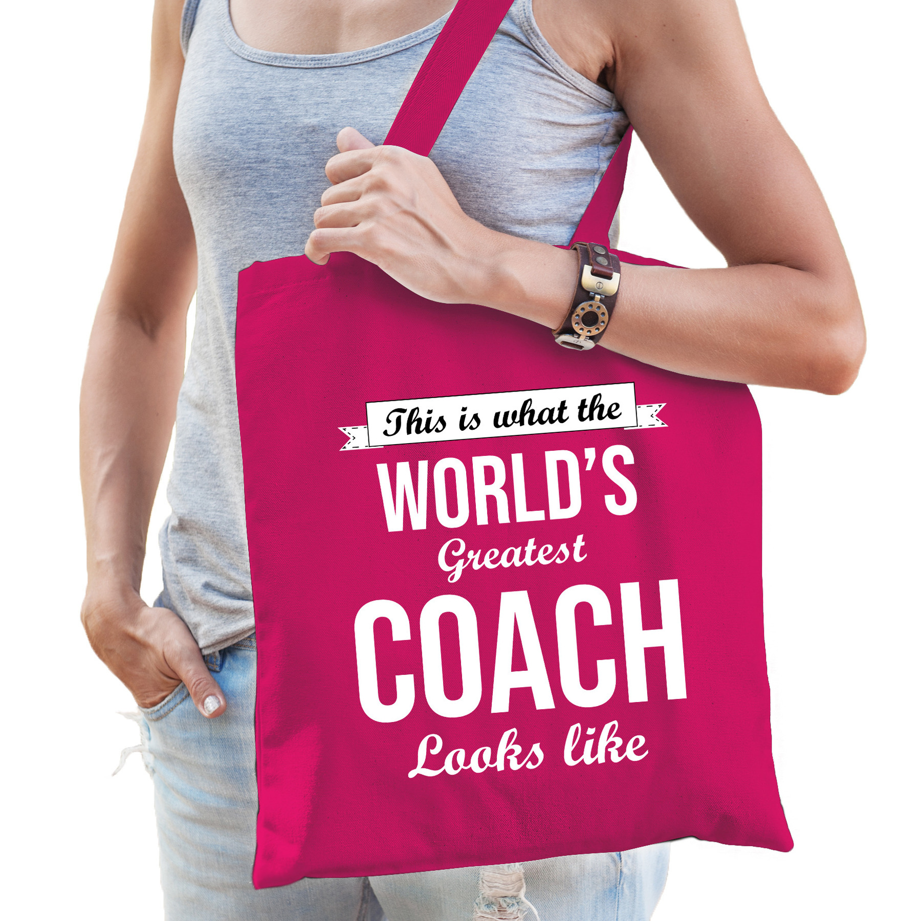 Worlds greatest COACH cadeau tas roze voor dames