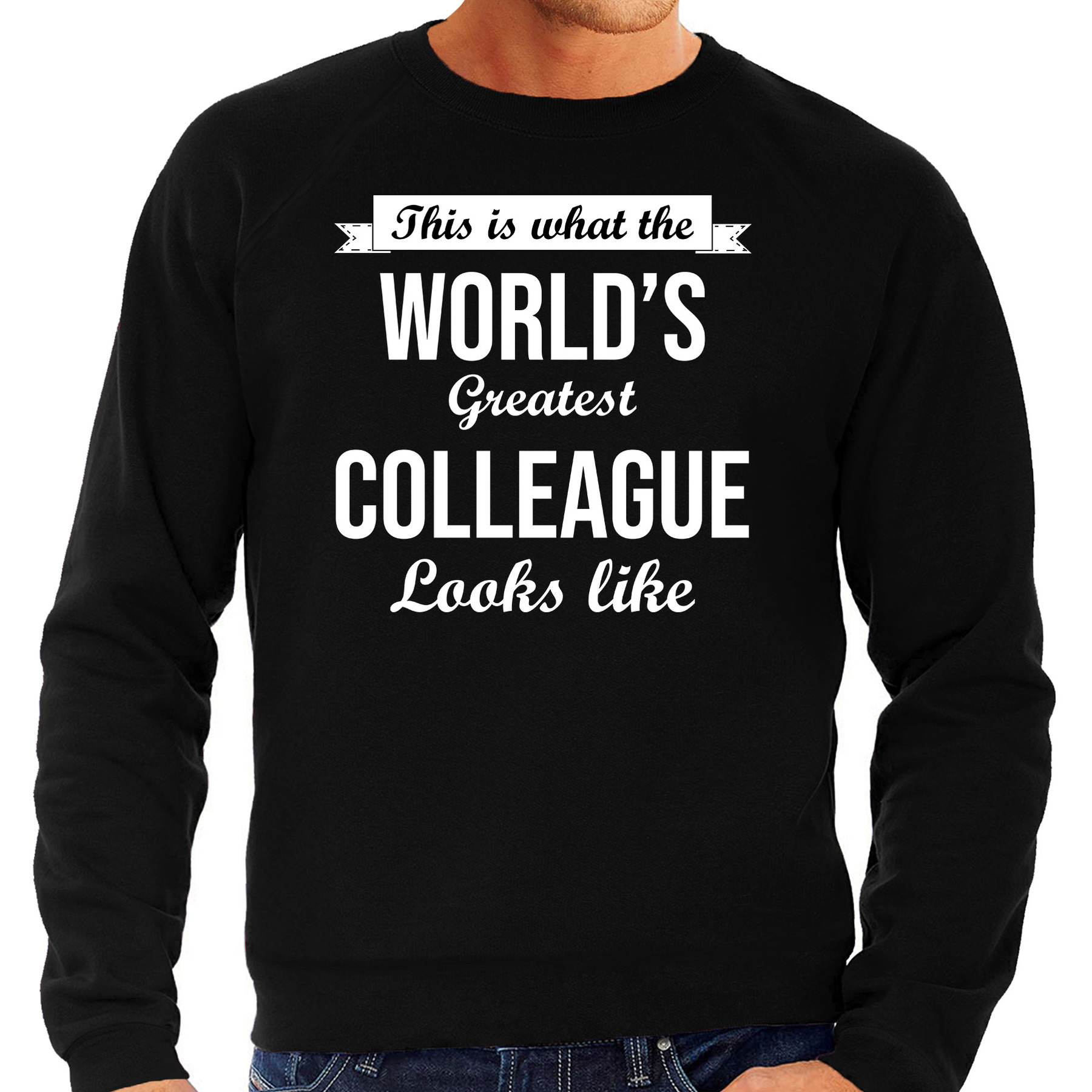 Worlds greatest colleague cadeau sweater zwart voor heren