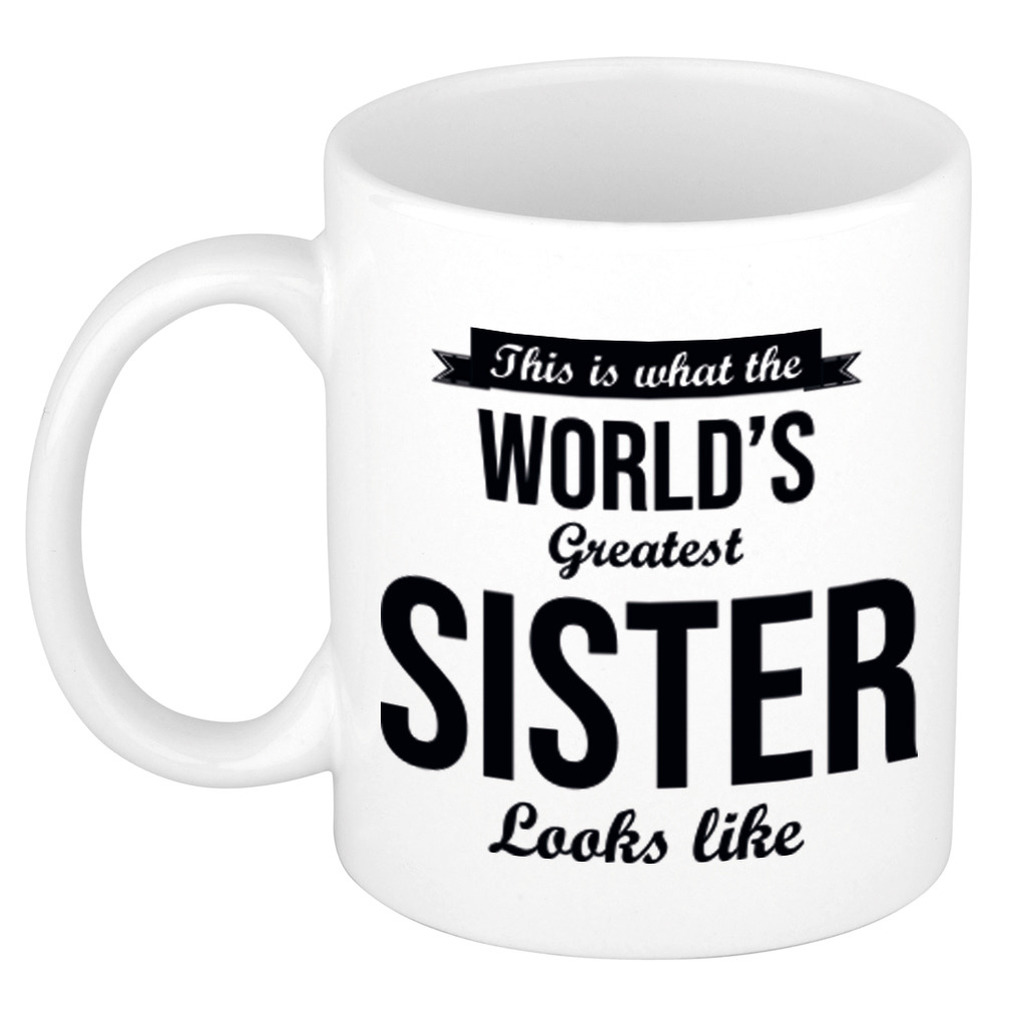 Worlds Greatest Sister cadeau koffiemok / theebeker 300 ml