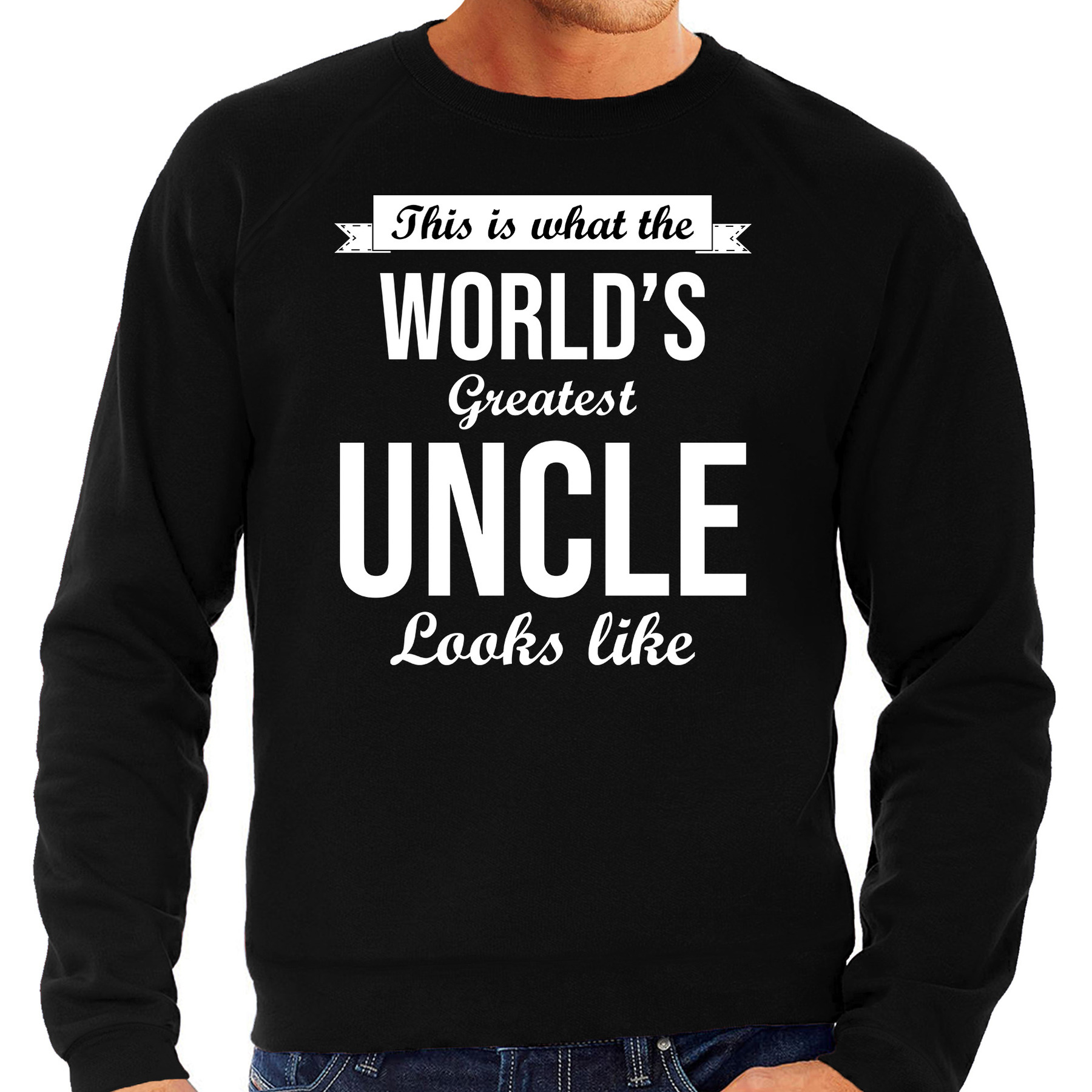 Worlds greatest uncle cadeau sweater zwart voor heren