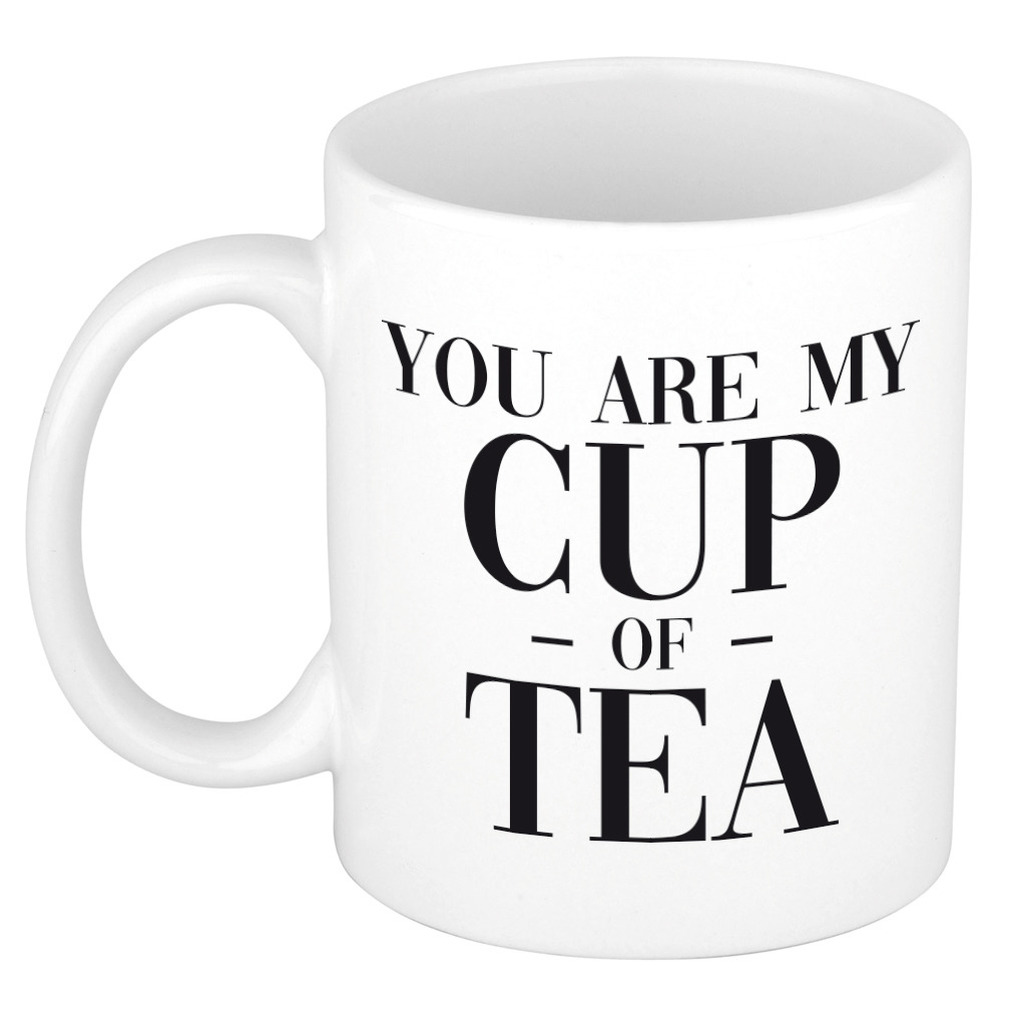 You are my cup of tea cadeau mok / beker wit voor Valentijnsdag 300 ml