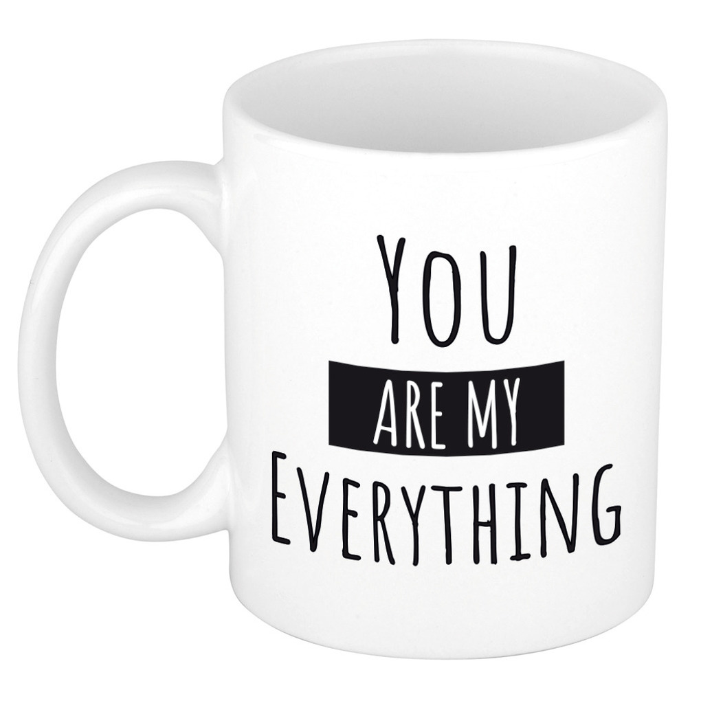 You are my everything cadeau mok / beker wit voor Valentijnsdag 300 ml