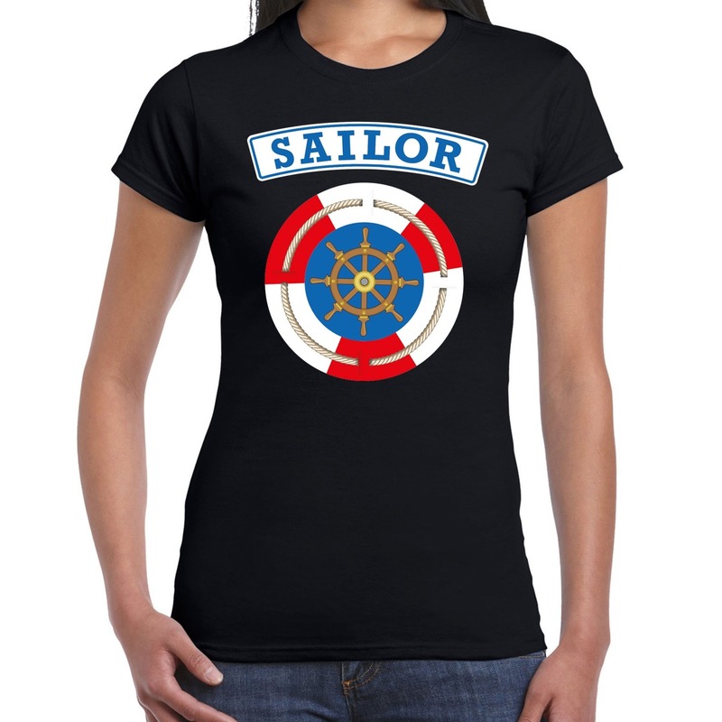 Zeeman/sailor verkleed t-shirt zwart voor dames