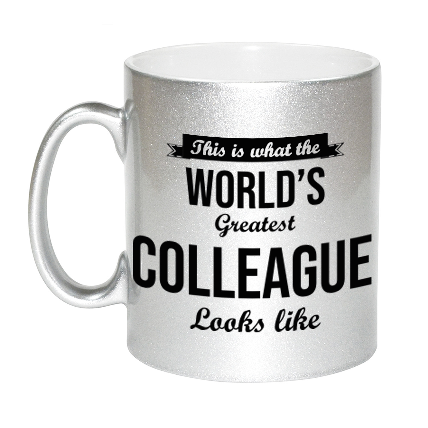 Zilveren Worlds Greatest Colleague cadeau koffiemok / theebeker 330 ml
