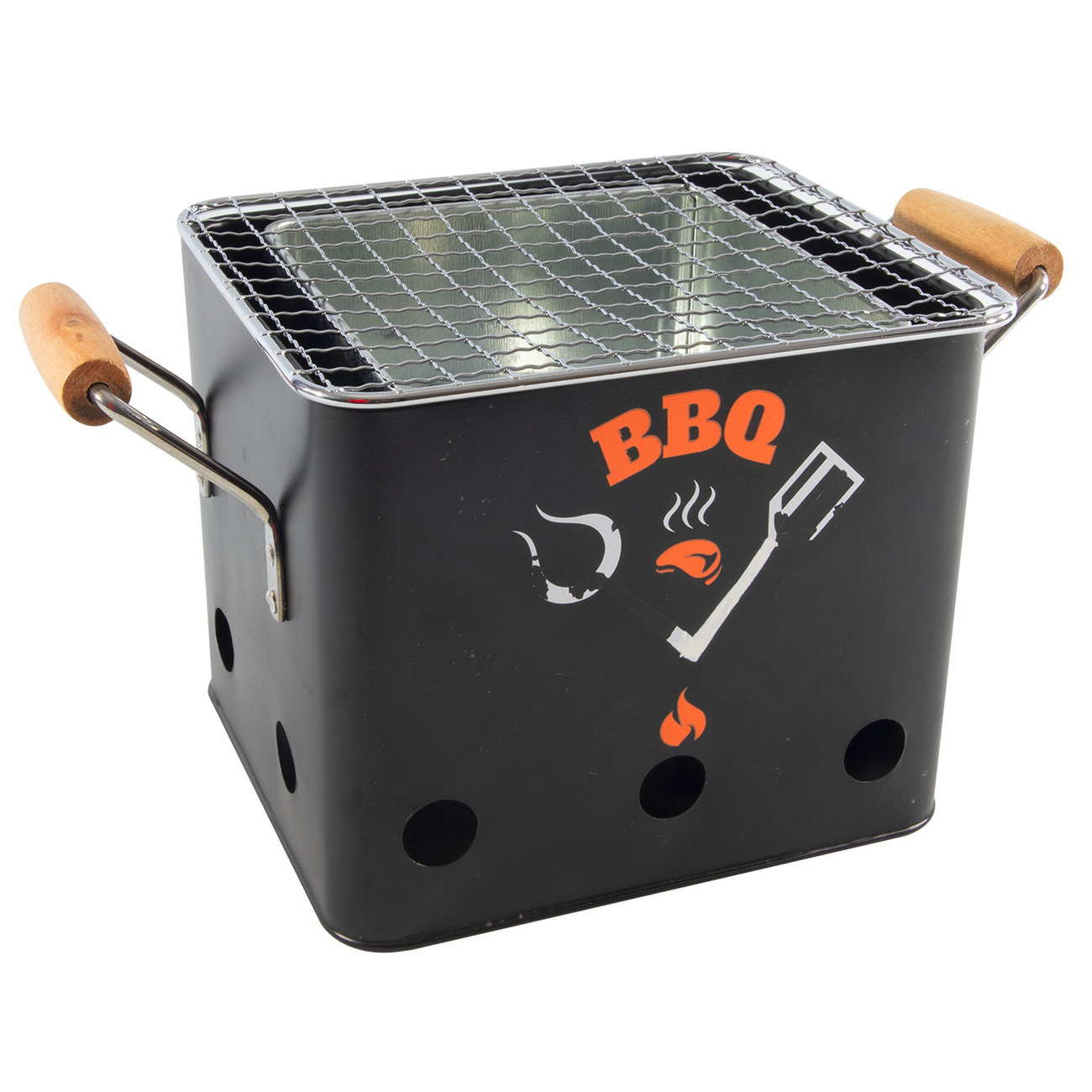 Zwarte barbecue/bbq tafelmodel 18 cm houtskool