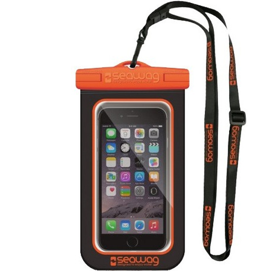 Zwarte/oranje waterproof hoes voor smartphone/mobiele telefoon