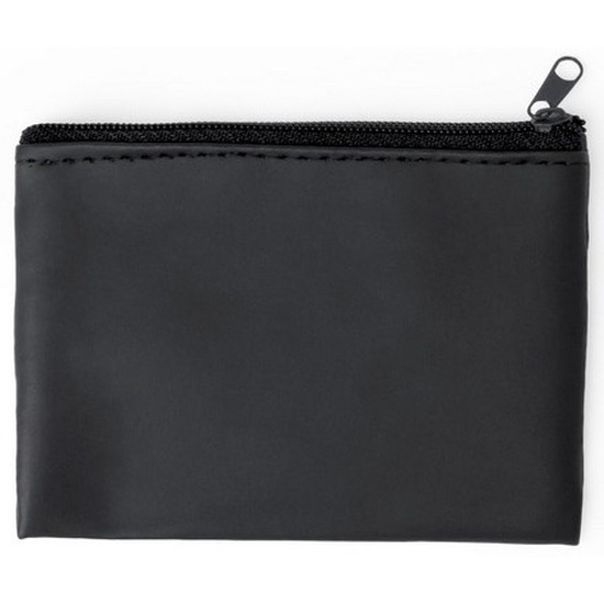 Zwarte portemonnee met sleutelhanger 10 x 7 cm