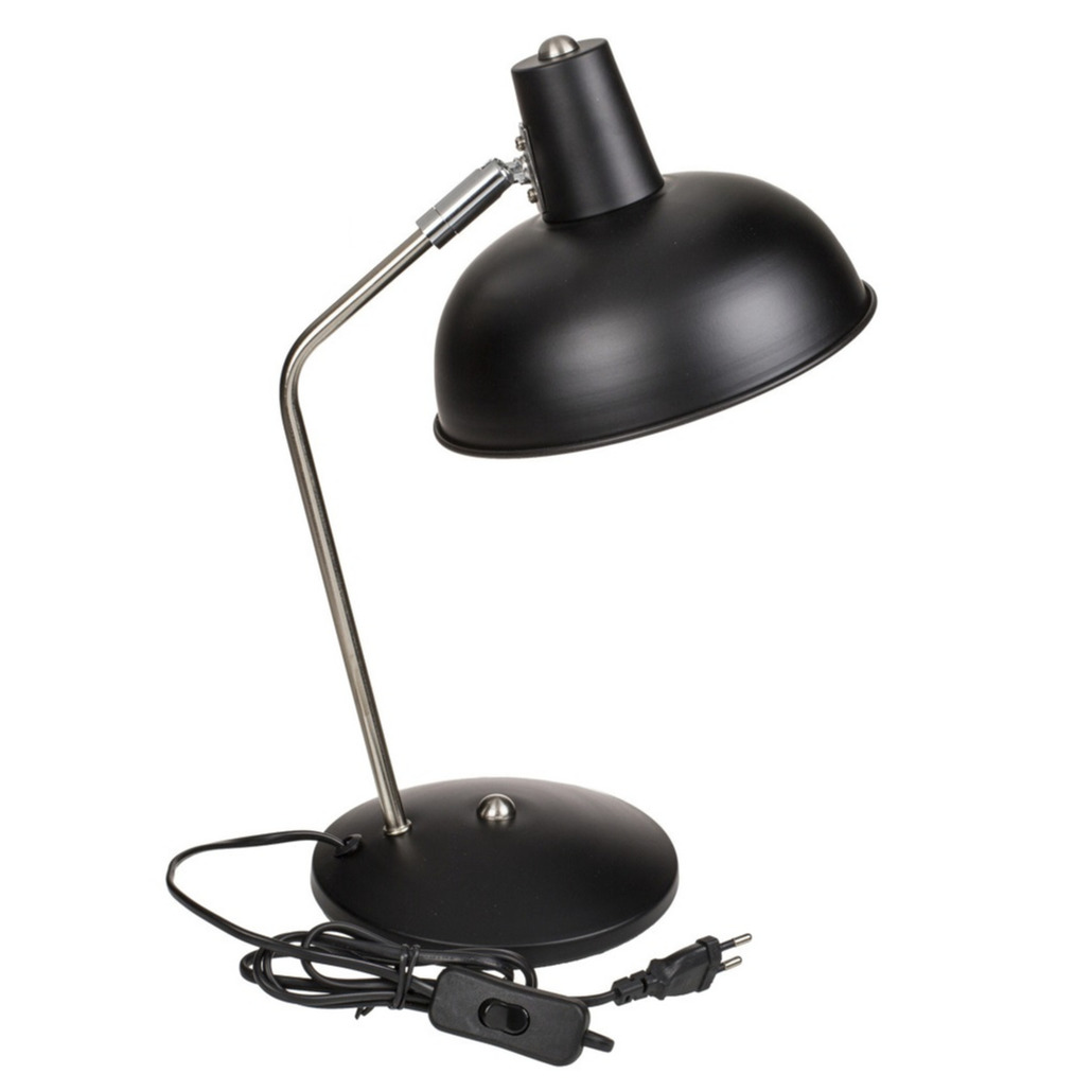 Zwarte retro tafellamp/bureaulamp metaal 35 cm