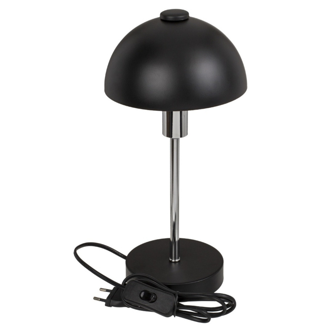 Zwarte retro tafellamp/schemerlamp metaal 32 cm