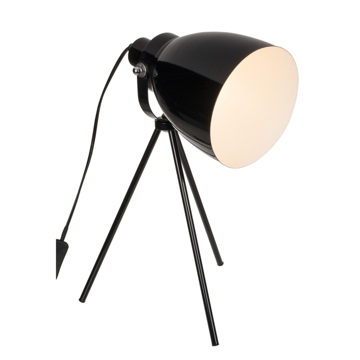 Zwarte retro tafellamp/schemerlamp metaal 42 cm