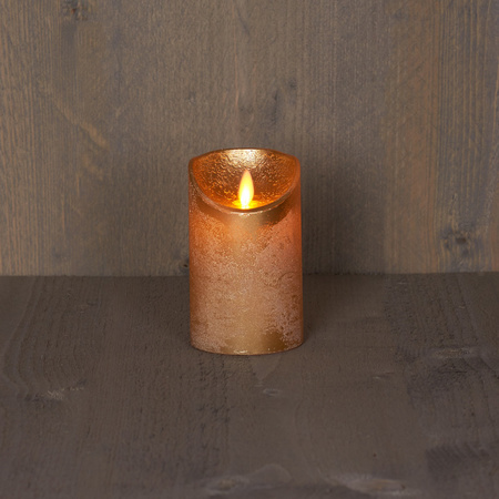 1x Gold LED candle with moving flame 12,5 cm 