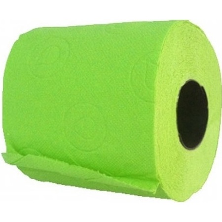 Groen/geel/turquoise wc papier rol pakket
