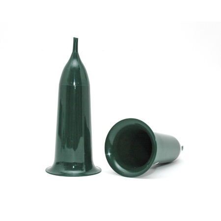 1x Grave vase - plastic - green - 23 cm