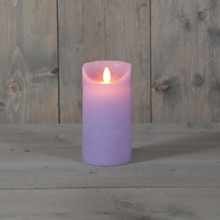 2x pieces Anna Collection lilac purple LED candles 12,5 and 15 cm