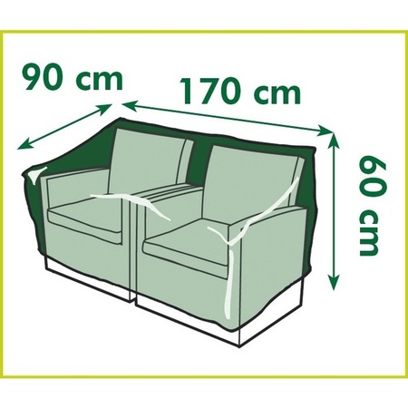 2 seat lounge sofa garden furniture cover 90 x 170 x 60 cm