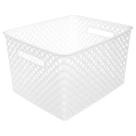 Set of 3x home/bathroom storage boxes plastic rectangular white