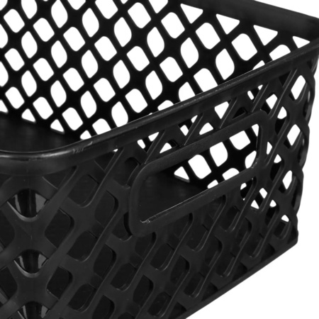5Five Opbergmand/box van kunststof - zwart - 19 x 25 x 10 cm - 4 liter