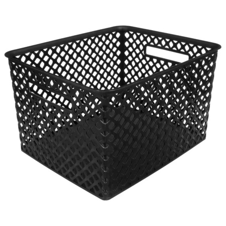 5Five Opbergmand/box van kunststof - zwart - 30 x 37 x 21 cm - 19 liter
