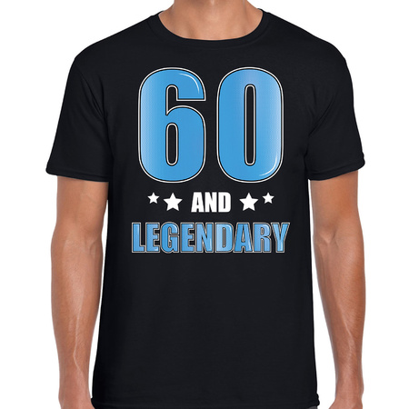 60 and legendary birthday present t-shirt / shirt black for men