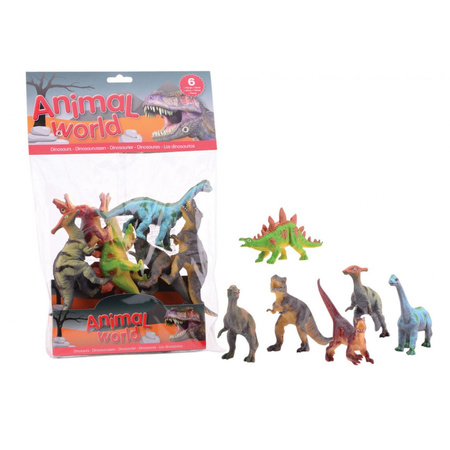 6x Plastic dinosaurussen speelgoed figuren 10-14 cm