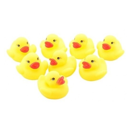 8x Rubber ducks yellow 6 cm