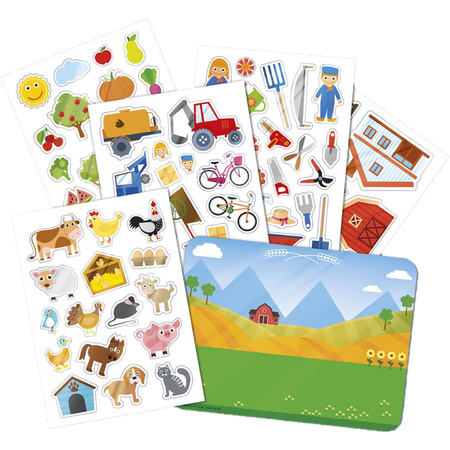 Kinder autoraam stickers combinatie set boerderij en eenhoorn thema