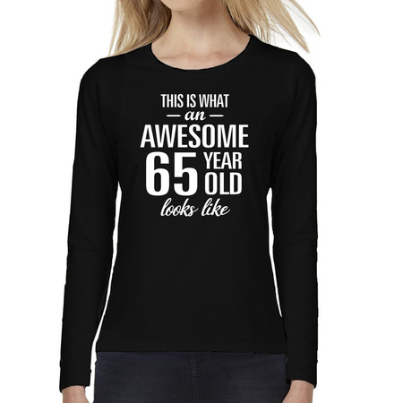 Awesome 65 year shirt long sleeves black for women