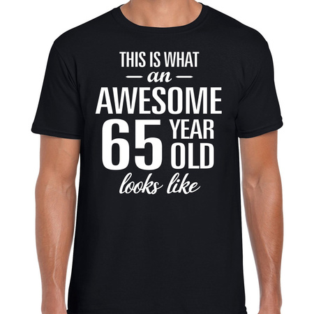 Awesome 65 year t-shirt black for men