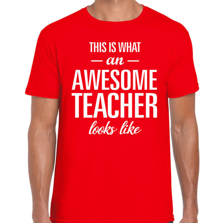 Awesome Teacher t-shirt red men