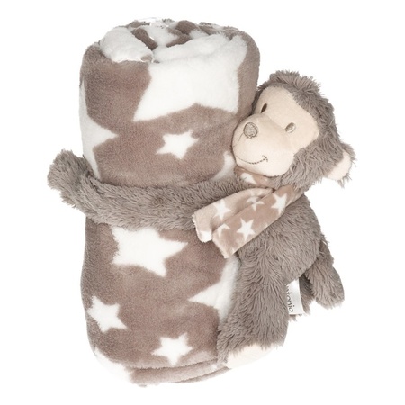 Baby/kids grey blanket with teddy bear