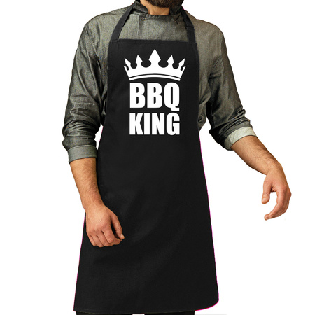 BBQ King barbecueschort/ keukenschort zwart heren