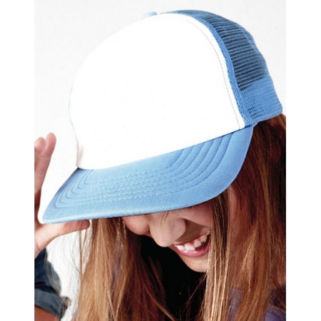 Blauw met witte vintage kinder baseball cap