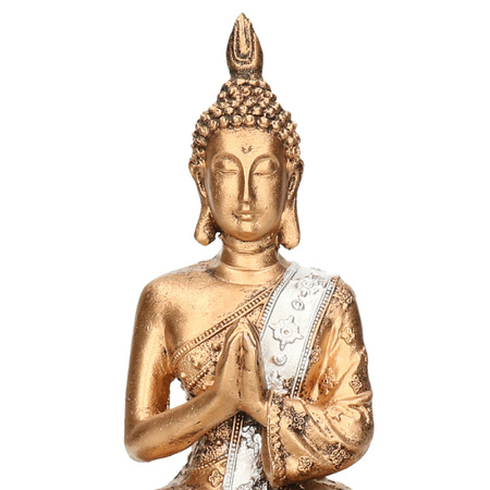 Boeddha beeld voor binnen 20 cm met 12x geurkaarsen Spiritual Jasmin