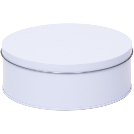 Gift white round storage tin 80 years 18 cm