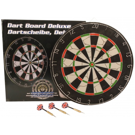 Dartboard 45 cm with darts  with scoreboard set with marker and wiper 45x30 cm