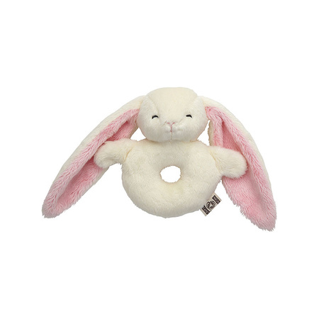 Animal soft toy baby rattle rabbit 10 x 15 cm